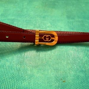 Beautiful Burgundy Gucci Belt, 32 1/4 L, 3/4 W